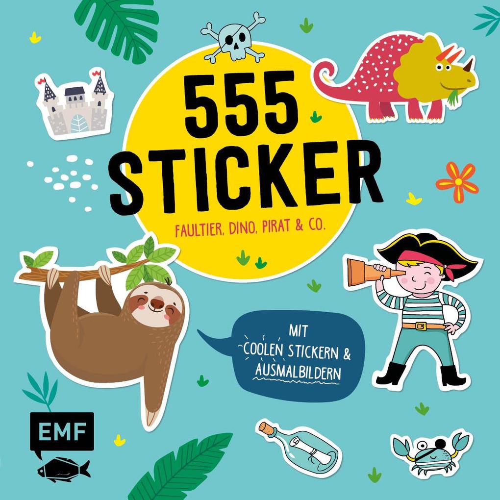 555 Sticker - Faultier Dino Pirat und Co.