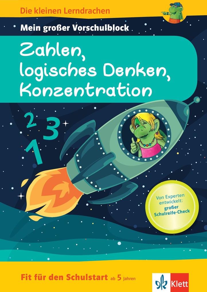 Image of Die kleinen Lerndrachen: Fit für den Schulstart: Mein großer Vorschulblock Zahlen logisches Denken Konzentration