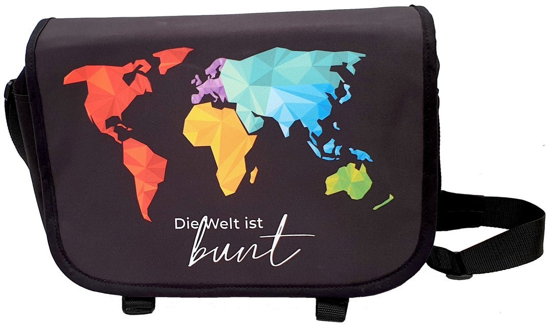 Umhängetasche - Die Welt ist bunt