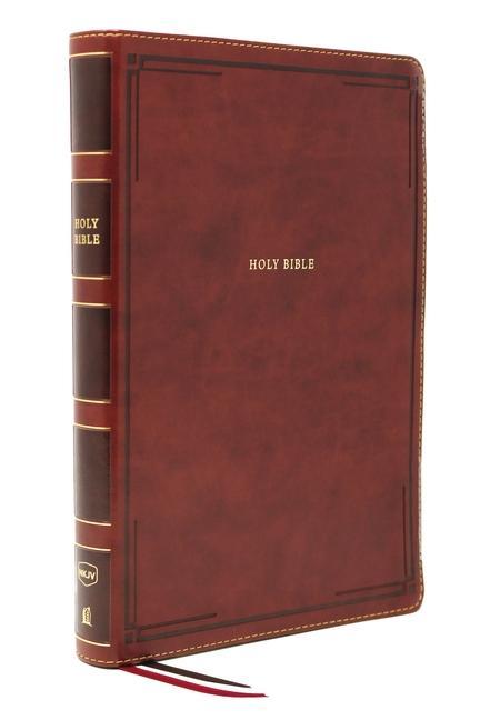Nkjv Thinline Bible Giant Print Leathersoft Brown Red Letter Edition Comfort Print