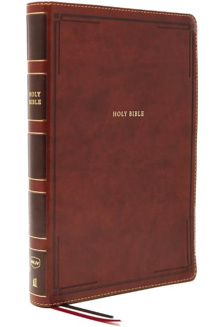 Nkjv Thinline Bible Giant Print Leathersoft Brown Thumb Indexed Red Letter Edition Comfort Print