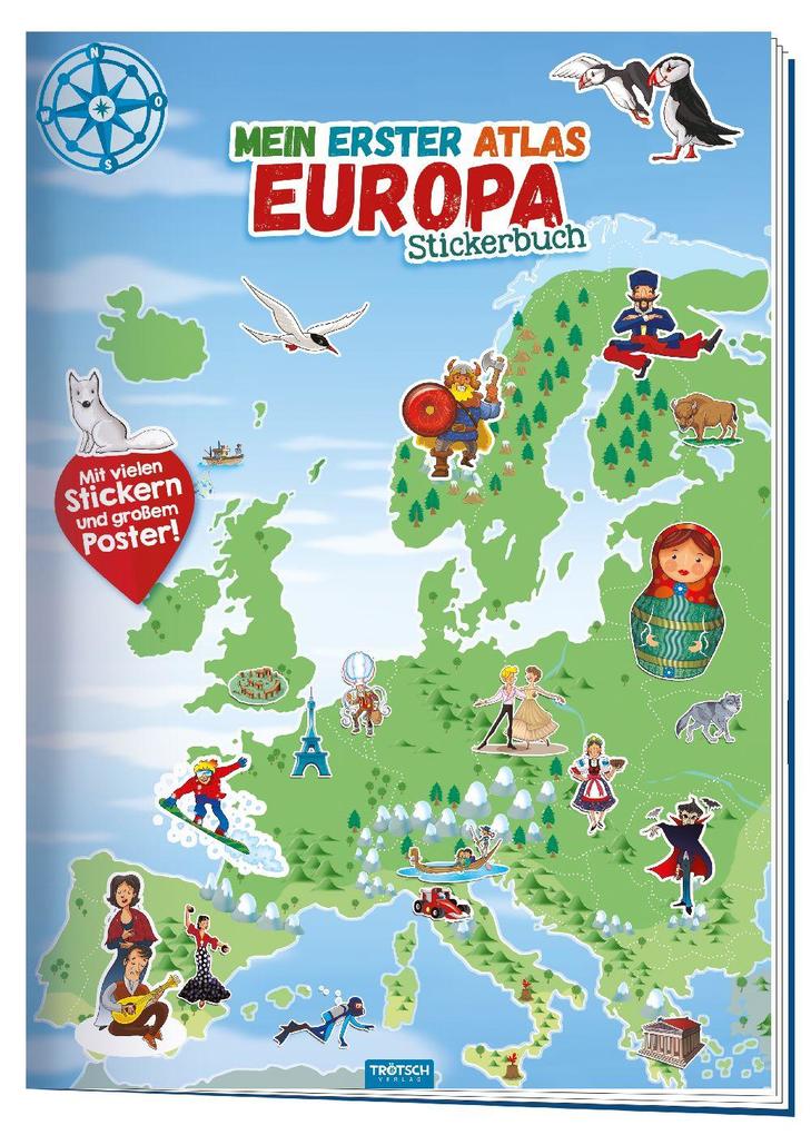 Image of Trötsch Stickerbuch Mein erster Atlas Europa