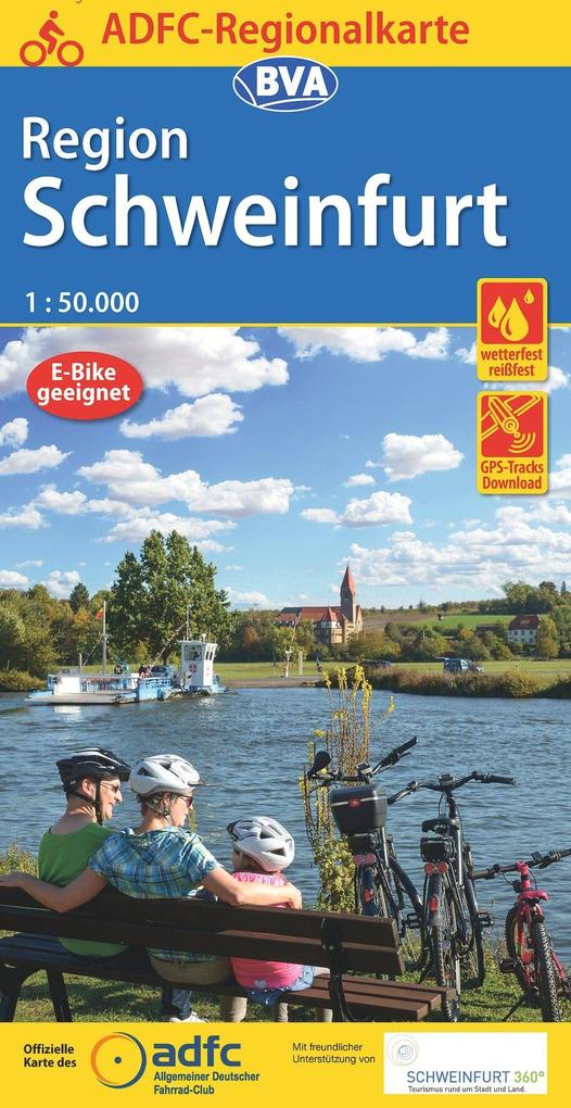 ADFC-Regionalkarte Schweinfurt 1:50.000 reiß- und wetterfest GPS-Tracks Download