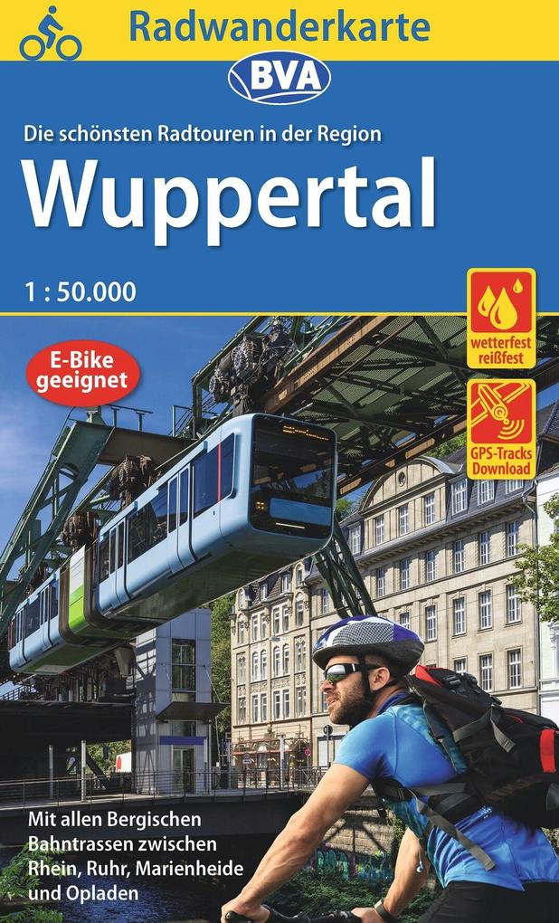 Radwanderkarte BVA Die schönsten Radtouren in der Region Wuppertal 1:50.000 reiß- und wetterfest GPS-Tracks Download E-Bike geeignet
