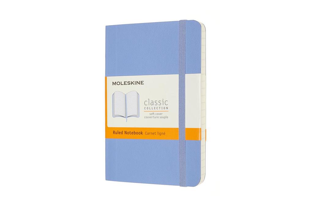 Moleskine Notizbuch Pocket/A6 Liniert Weicher Einband Hortensien Blau