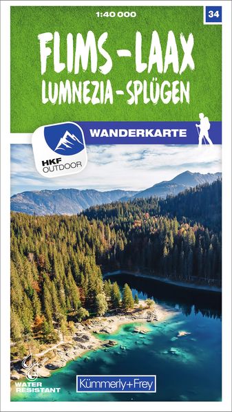 Kümmerly+Frey Wanderkarte 34 Flims Laax 1:40.000