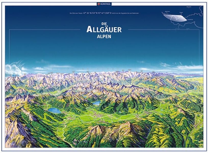 KOMPASS Panorama-Poster Die Allgäuer Alpen