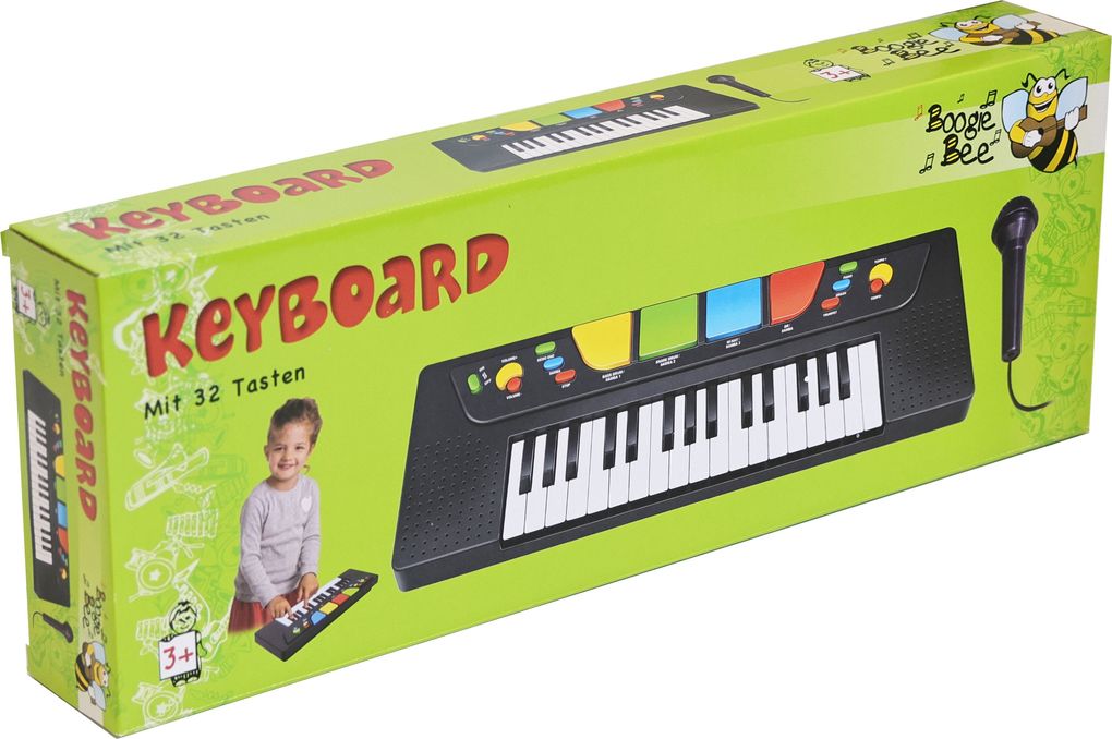 Boogie Bee Elektronisches Keyboard mit Mikrofon Länge 43 cm