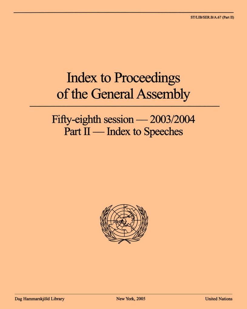 Index to Proceedings of the General Assembly 2003/2004