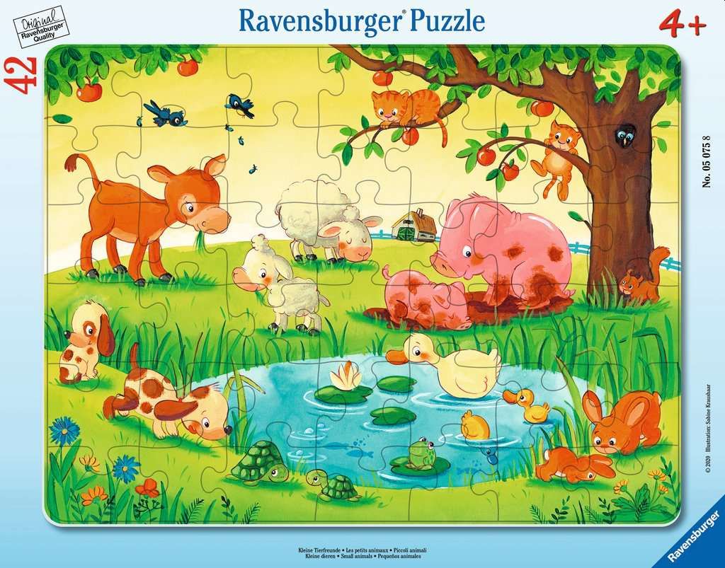 Image of Ravensburger Kinderpuzzle - 05075 Kleine Tierfreunde - Rahmenpuzzle für Kinder ab 4 Jahren Puzzle mit Tier-Motiv mit 42 Teilen