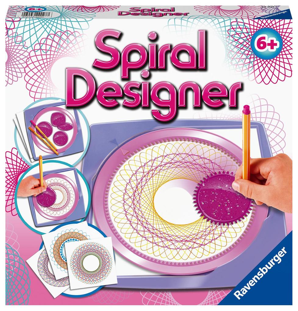 Ravensburger Spiral-er Girls 29027 Zeichnen lernen für Kinder ab 6 Jahren Zeichen-Set mit Schablonen für farbenfrohe Spiralbilder und Mandalas