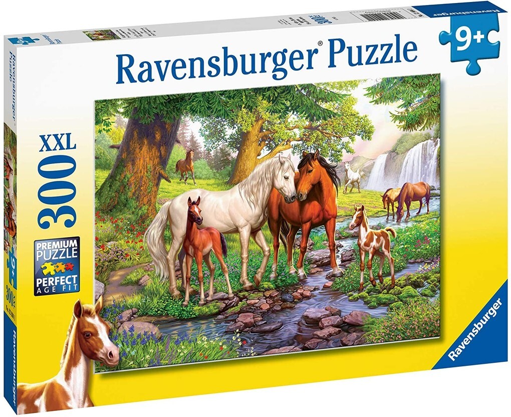 Ravensburger Kinderpuzzle - 12904 Wildpferde am Fluss - Pferde-Puzzle für Kinder ab 9 Jahren mit 300 Teilen im XXL-Format