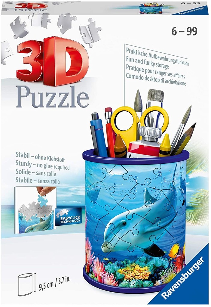 Ravensburger 3D Puzzle 11176 - Utensilo Unterwasserwelt - 54 Teile - Stiftehalter für Tierliebhaber ab 6 Jahren Schreibtisch-Organizer für Kinder