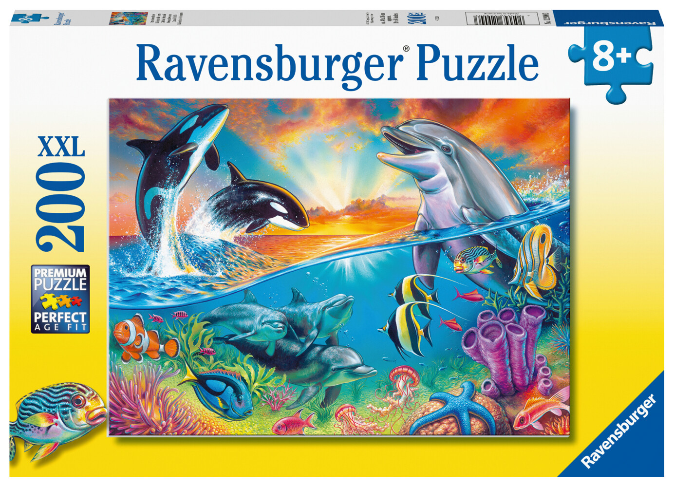 Ravensburger Kinderpuzzle - 12900 Ozeanbewohner - Unterwasser-Puzzle für Kinder ab 8 Jahren mit 200 Teilen im XXL-Format