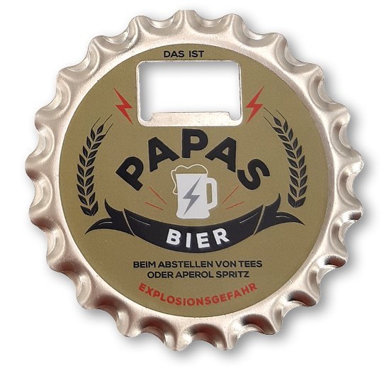 Bieröffner/Untersetzer mit Magnet - 'Das ist Papas Bier'