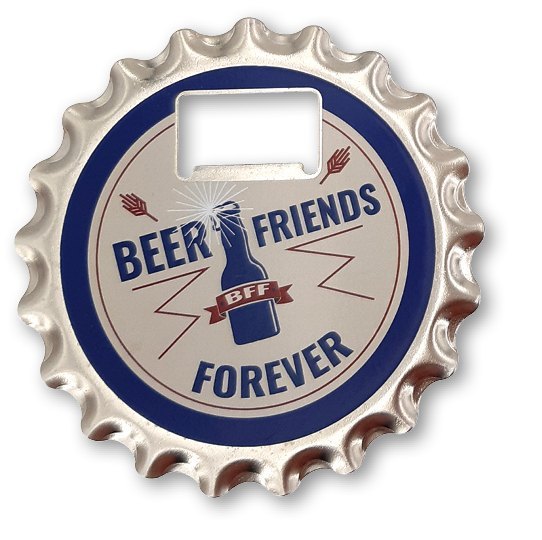 Bieröffner/Untersetzer mit Magnet - 'BFF Beer Friends Forever'