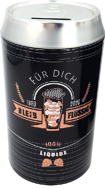 Bier-Spardose 'Bleib Flüssig - 100% liquide'