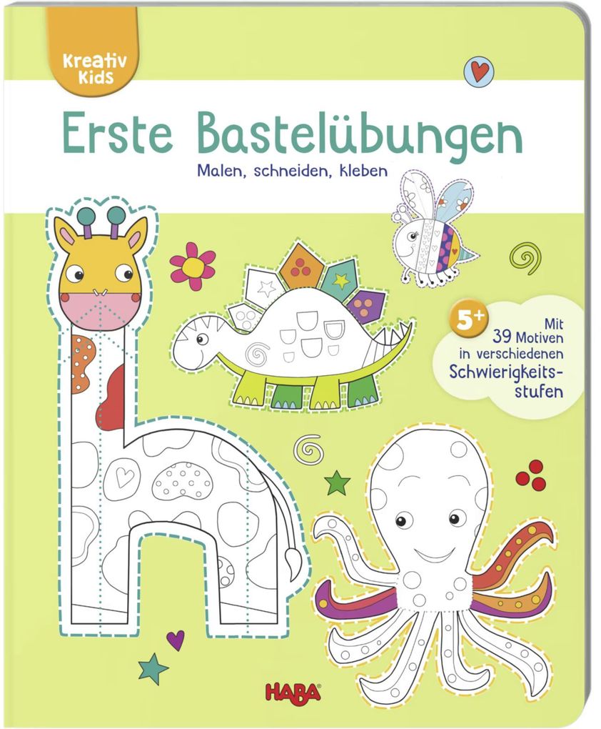 Erste Bastelübungen - Malen schneiden kleben