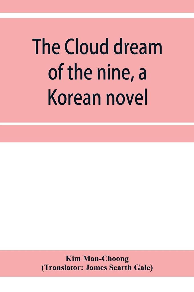 The cloud dream of the nine a Korean novel