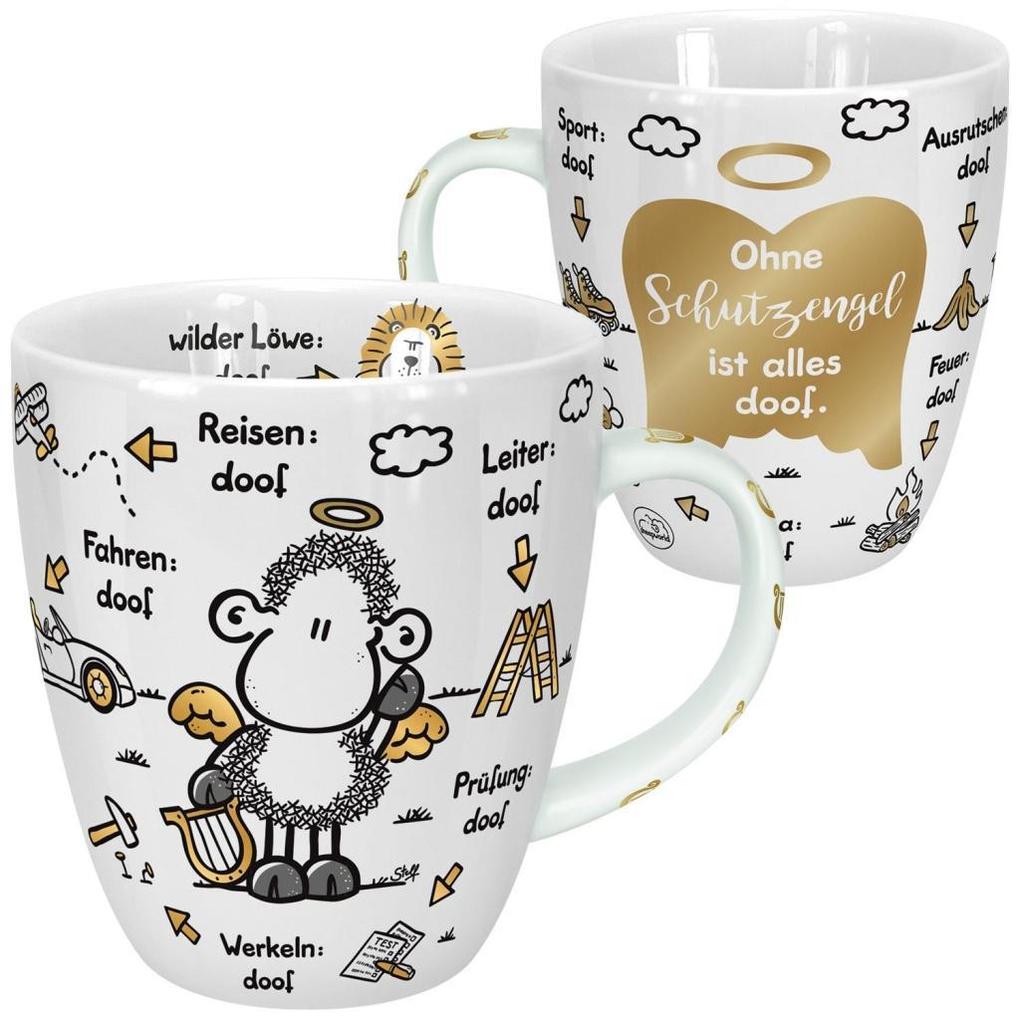 Tasse Ohne Schutzengel ist alles doof.