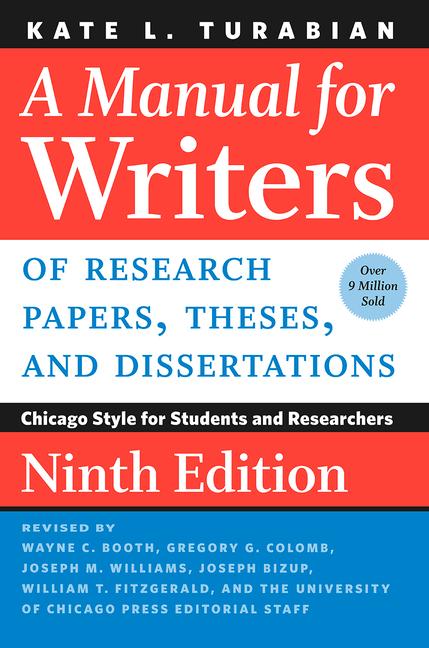 University of Chicago Pr. Manual For Writers Of Research Papers Theses And Dissertations