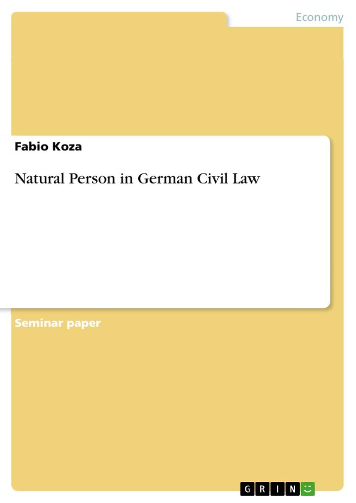 Natural Person in German Civil Law