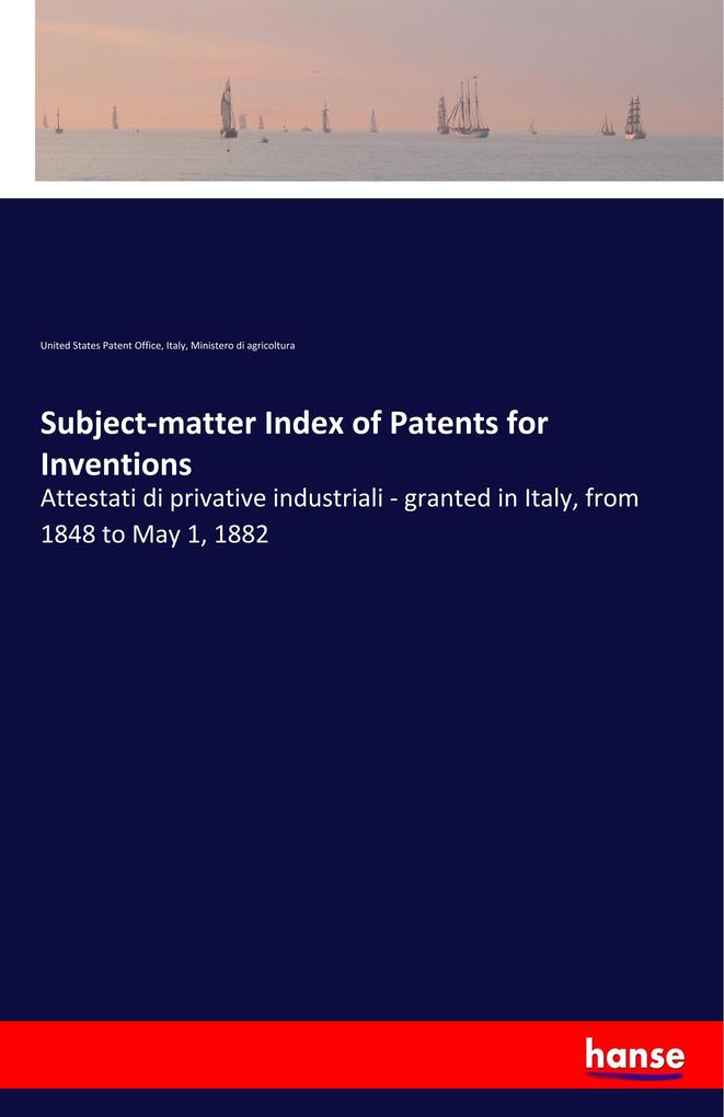 Image of Subject-matter Index of Patents for Inventions