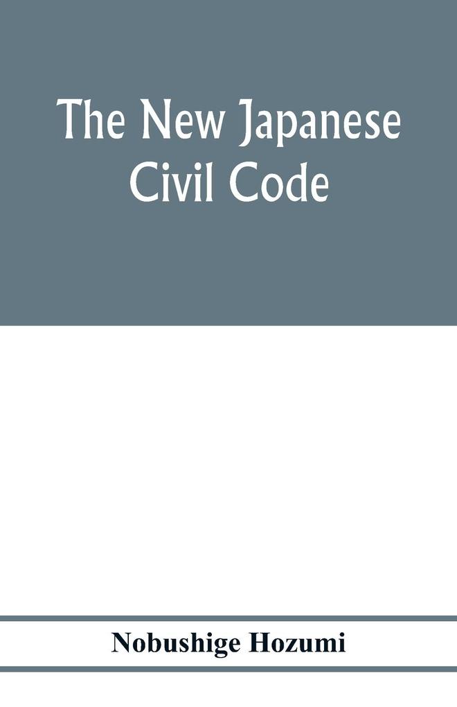 The new Japanese civil code