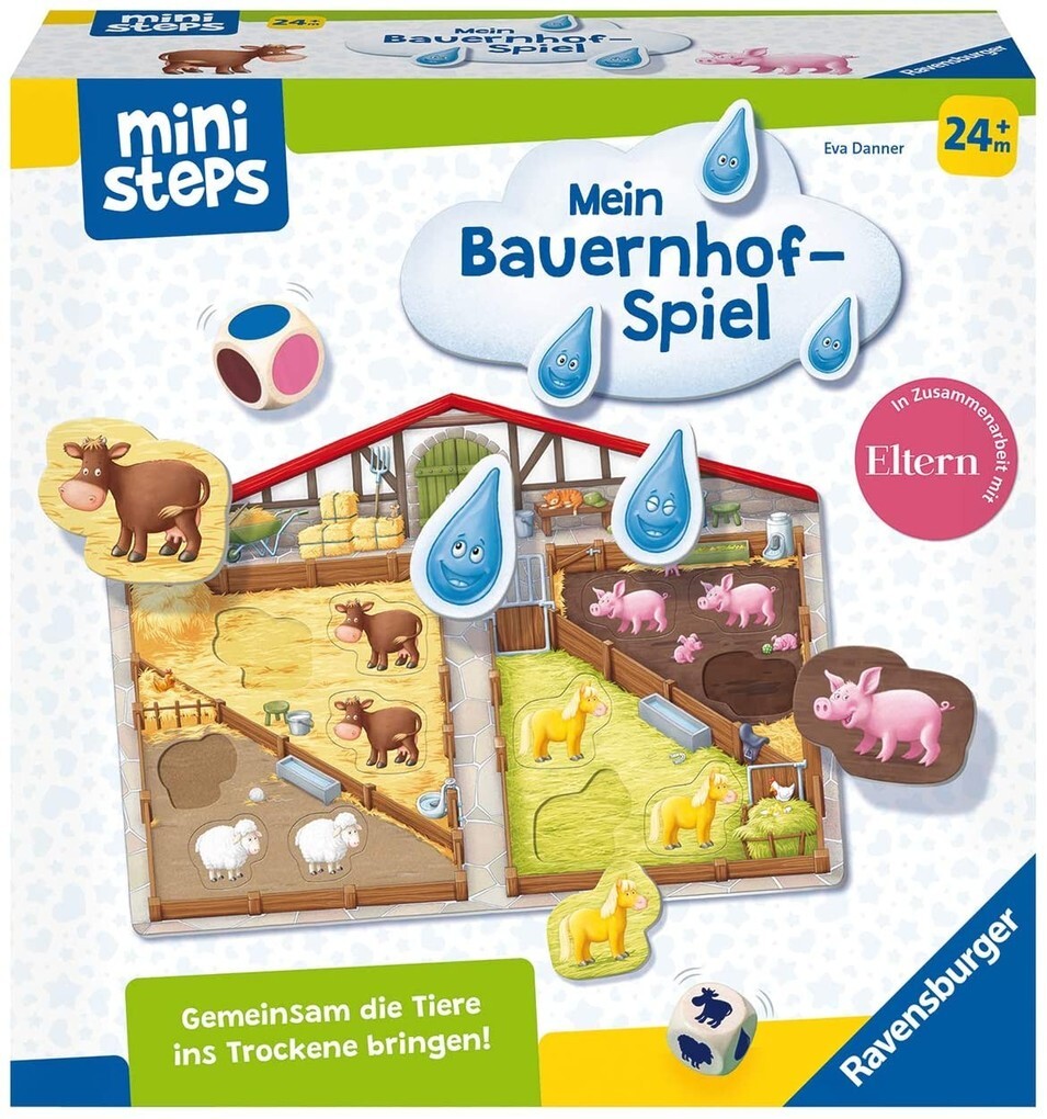 Ravensburger ministeps 4173 Unser Bauernhof-Spiel Erstes Spiel rund um Tiere Farben und Formen - Spielzeug ab 2 Jahre
