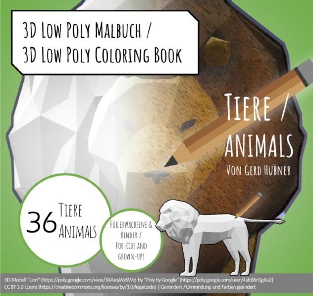 Image of 3D Low Poly Malbuch (für Erwachsene & Kinder) 3D Low Poly Coloring Book (for grown-ups & kids)