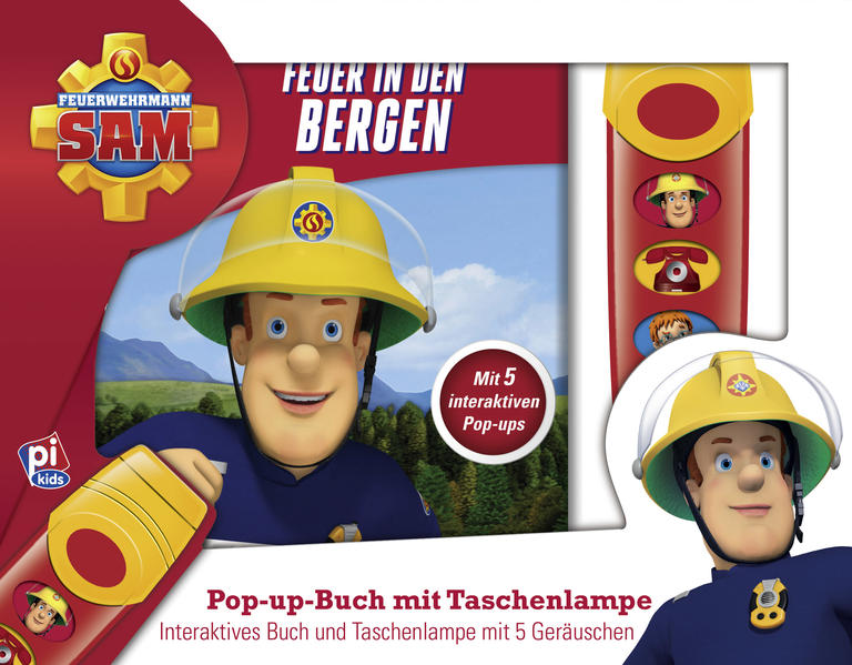 Image of Feuerwehrmann Sam - Feuer in den Bergen - Pop-up-Buch mit Taschenlampe - 5 Geräusche