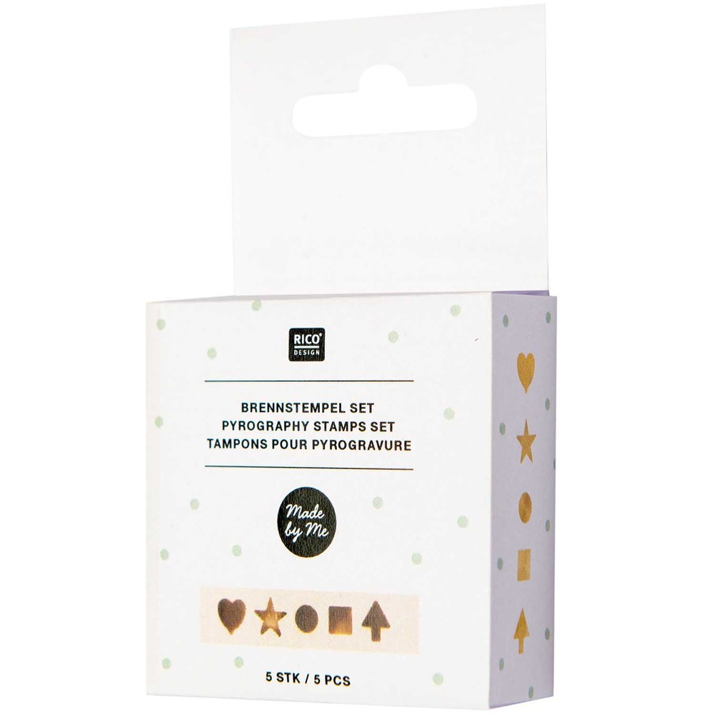 Brennstempel Set 5-teilig