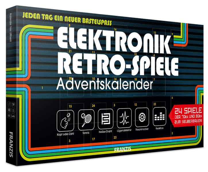 Image of Franzi 504093 - Adventskalender Elektronik-Retro-Spiele 24 Spiele der 70er und 80er zum Selberbauen