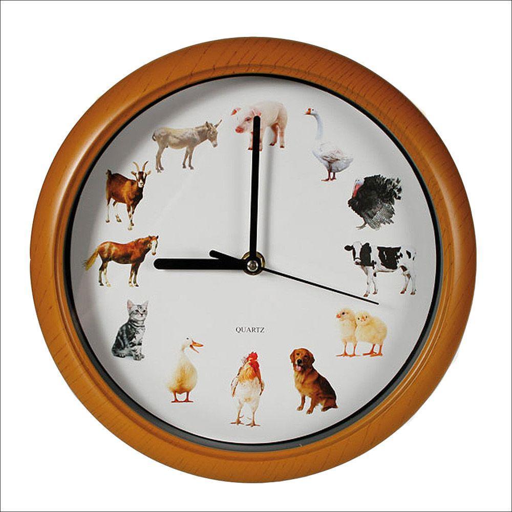 Wanduhr Bauernhof mit Tierstimmen