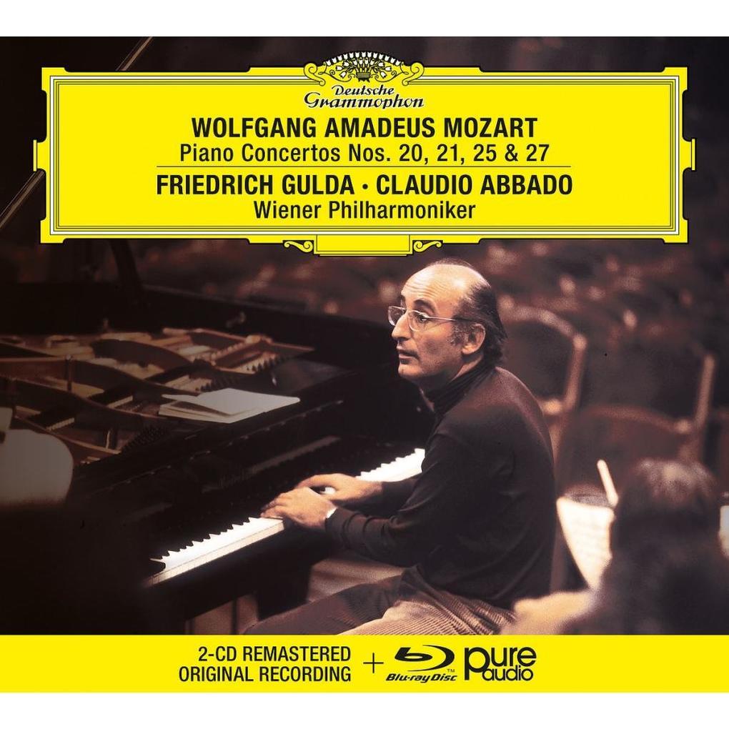 Image of Friedrich Gulda, Wiener Philharmoniker, Claudio Abbado - Mozart: Piano Concertos Nos. 20, 21, 25 And 27 [CD + Blu-ray Audio]