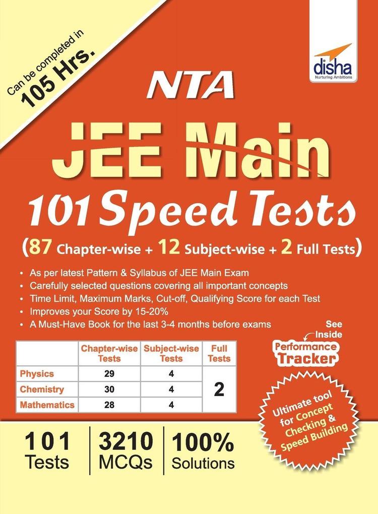 NTA JEE Main 101 Speed Tests (87 Chapter-wise + 12 Subject-wise + 2 Full)