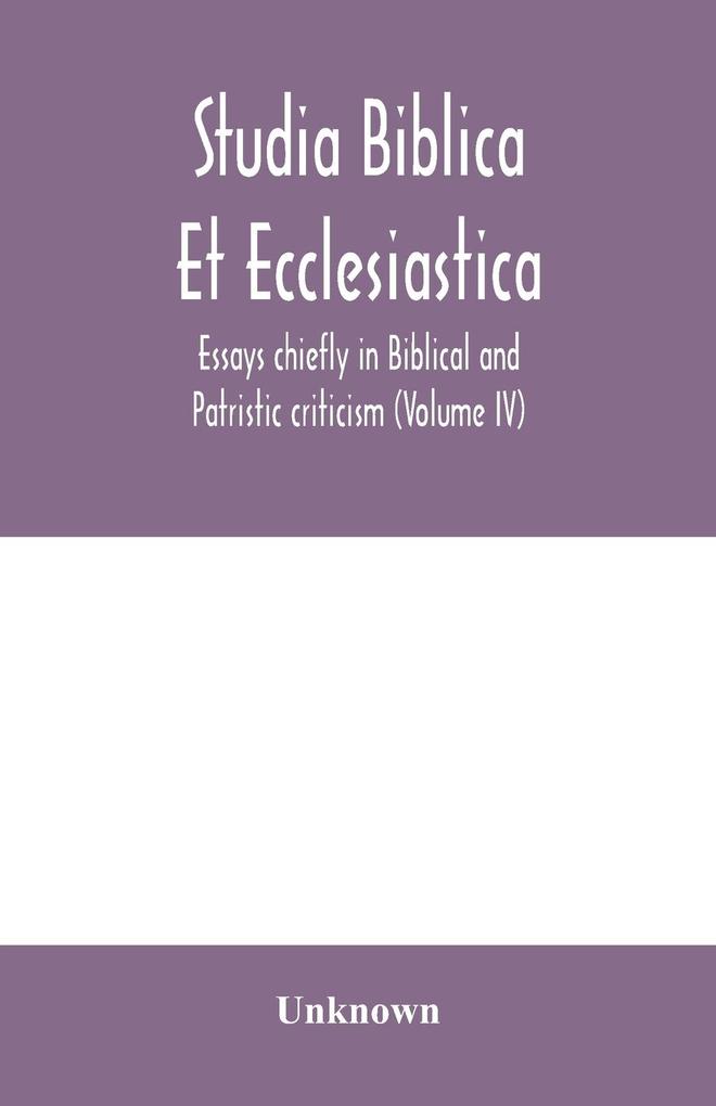 Studia Biblica Et Ecclesiastica