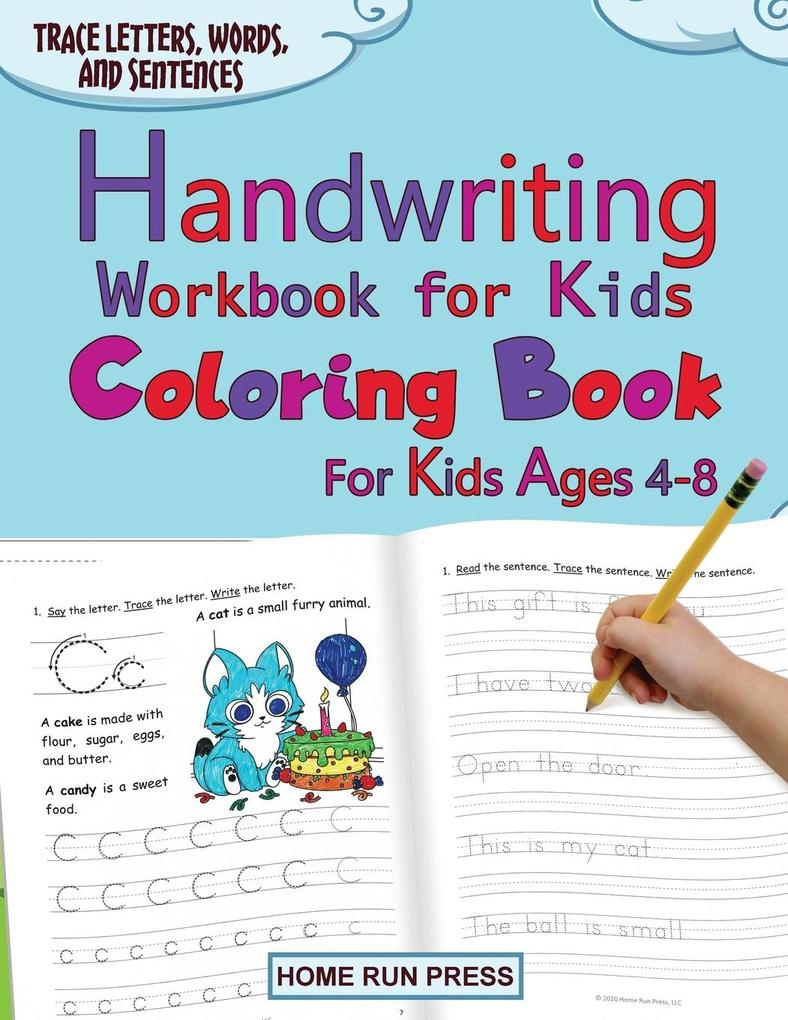 Image of Handwriting Workbook for Kids Coloring Book for Kids Ages 4-8