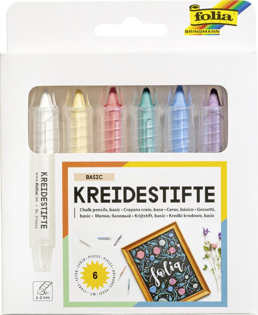 Kreidestifte, farbig sortiert - 6 Stück