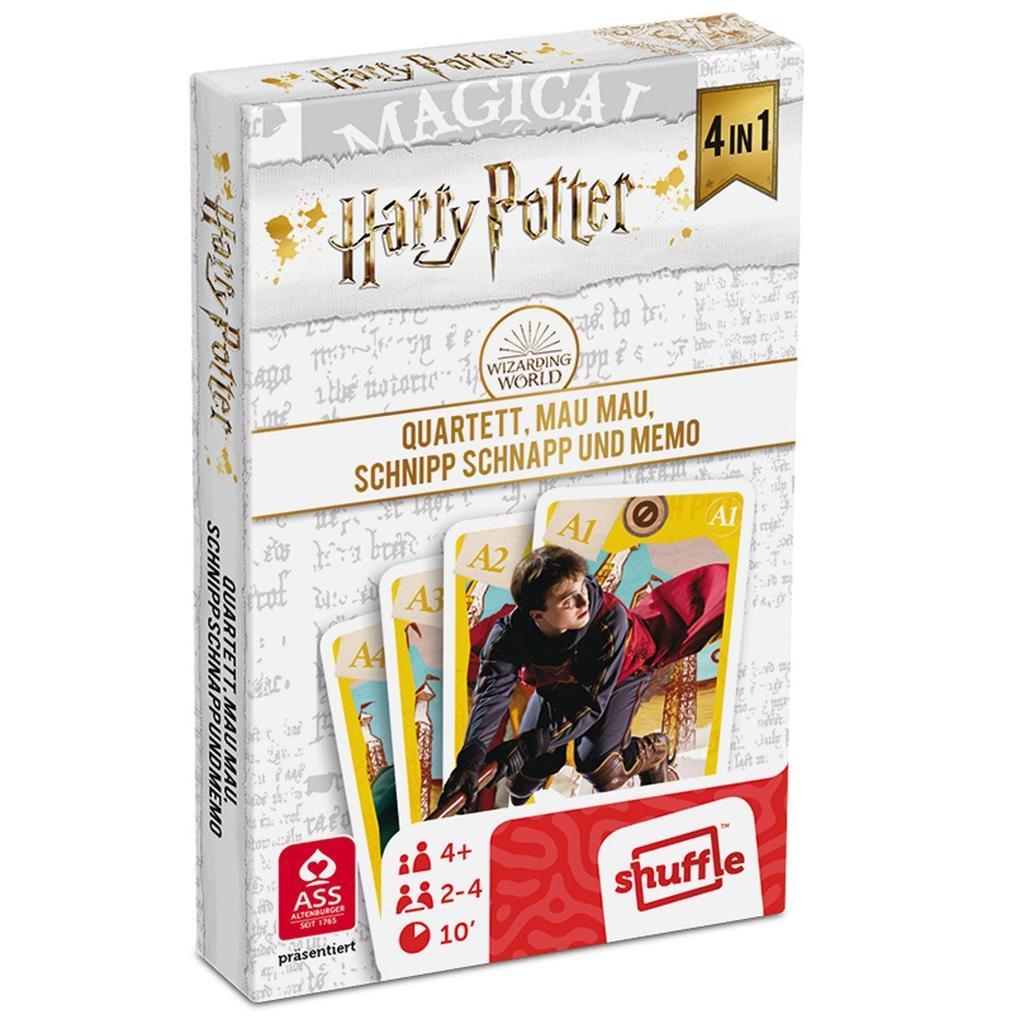 Image of ASS 22584064 - Harry Potter, 4 in 1 Kartenspiel (Quartett/Mau Mau/Schnipp Schnapp/Memo)