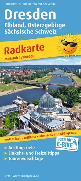 Radwanderkarte Dresden - Elbland Osterzgebirge Sächsische Schweiz 1 : 100 000