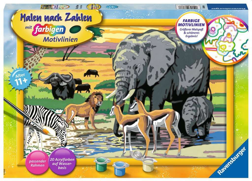 Ravensburger - Malen nach Zahlen - Tiere in Afrika