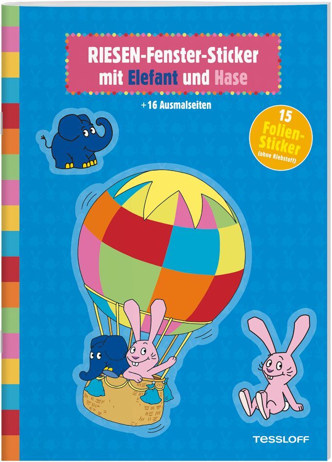 Image of RIESEN-Fenster-Sticker mit Elefant und Hase