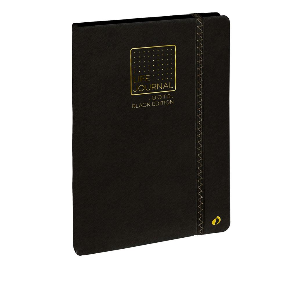 Life Journal 21 Dot Black. Papier schwarz