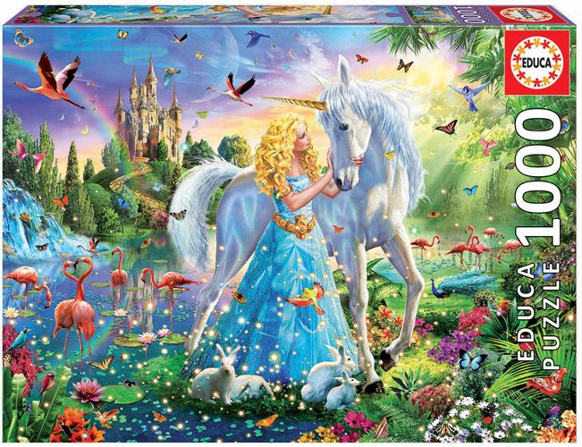 Image of Educa Puzzle. The Princess and the Unicorn 1000 Teile