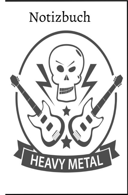 Heavy Metal Skull Notizbuch für Metal und Rock Fans 60 Blankoseiten Softcover