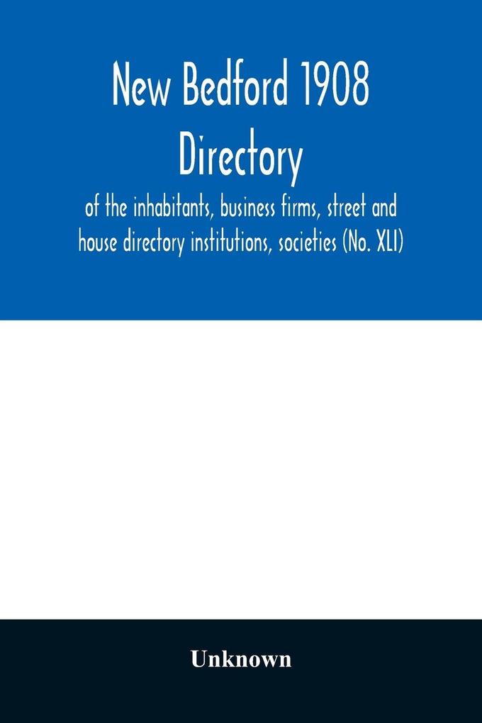 New Bedford 1908 directory