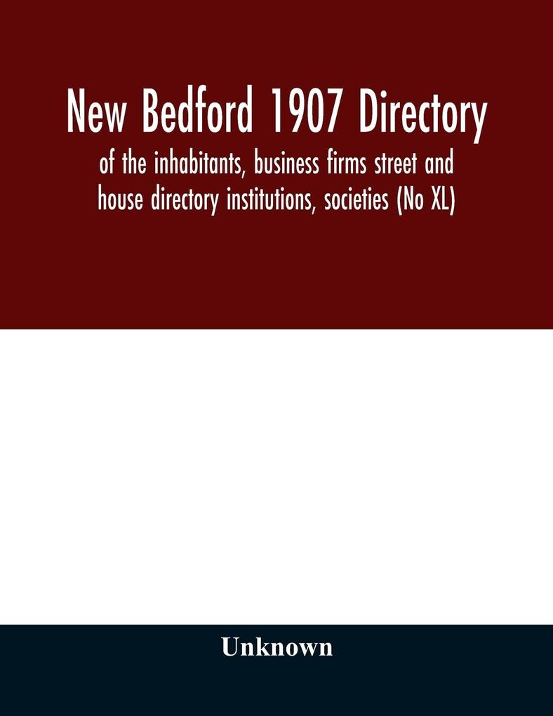 New Bedford 1907 directory