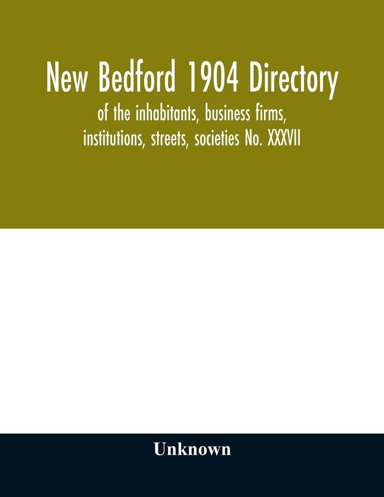New Bedford 1904 directory