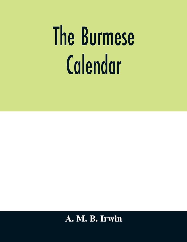 The Burmese calendar